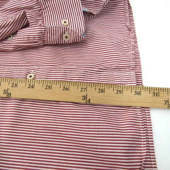 Banana Republic Men's Red Stripe Collared Long Sleeve Dress Shirt 17-171/2" XL - Picture 8 of 12